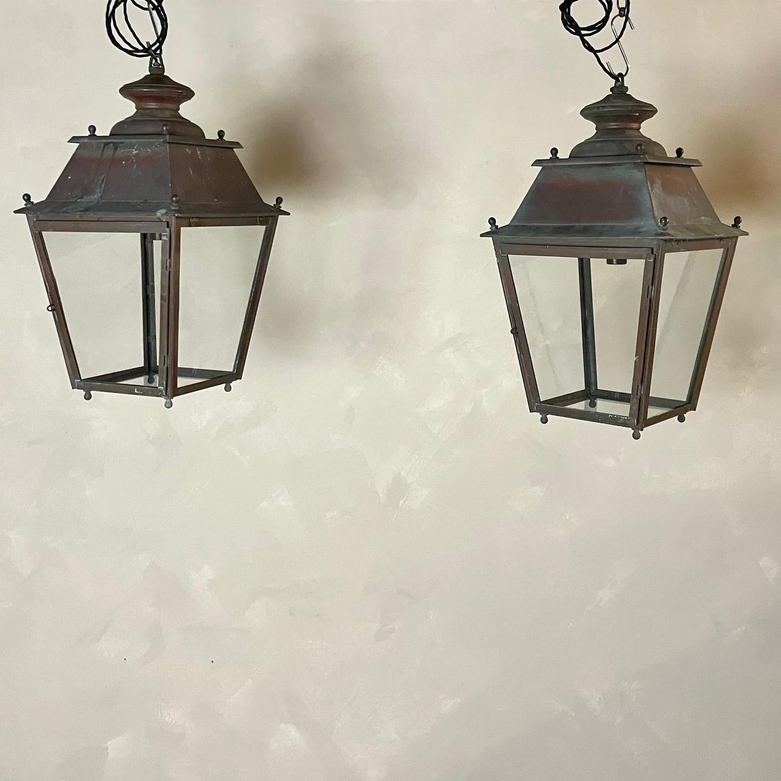 Mid-20th Century French Copper Lanterns , Kitchen , Outdoor Lighting, Hallway 4