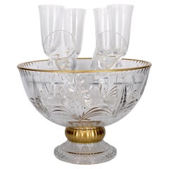 Mid-20th Century French Cut Crystal / Gilt Cold  Liquor Cave
