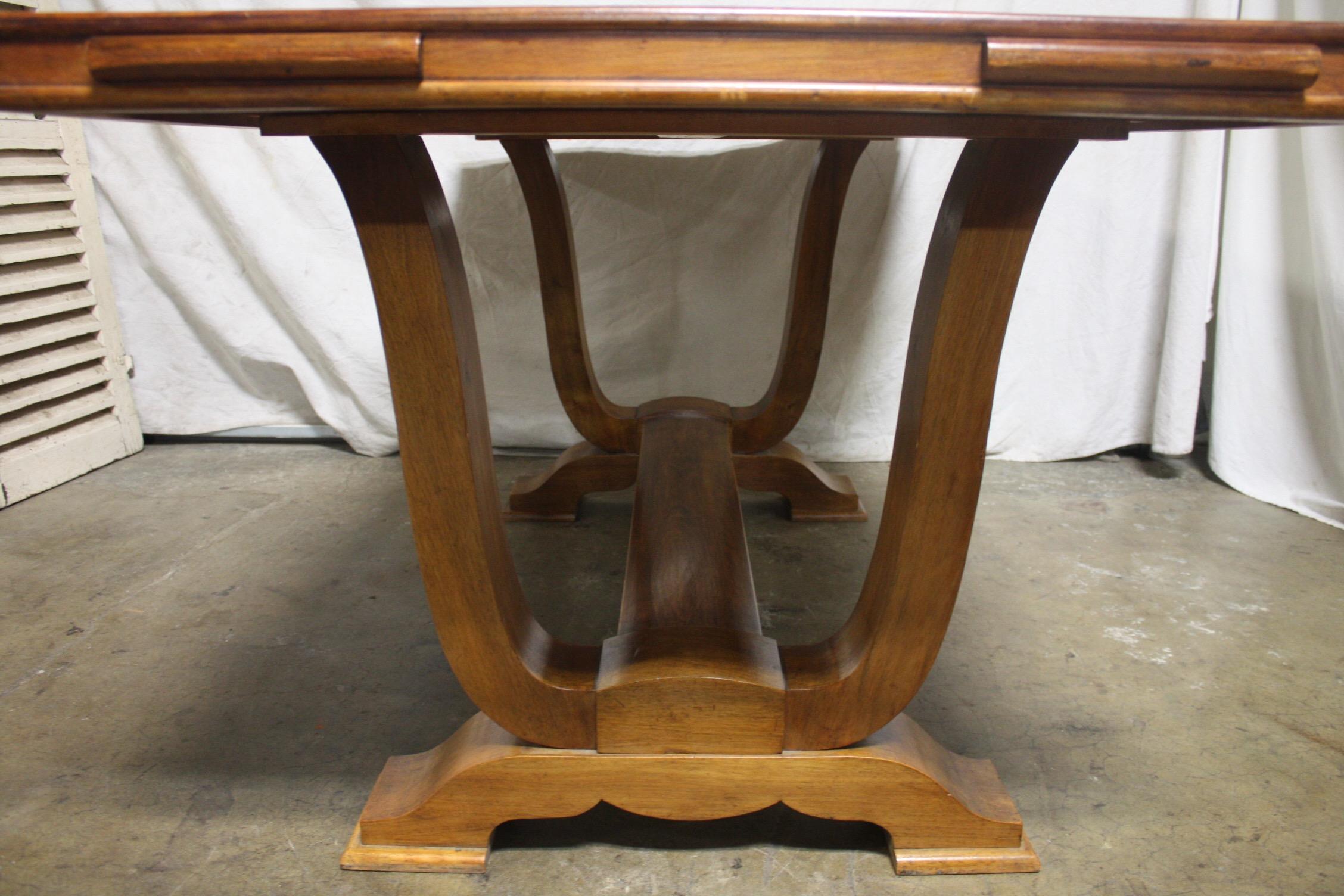 Walnut Mid-20th Century French Dining Table with 2 Extensions