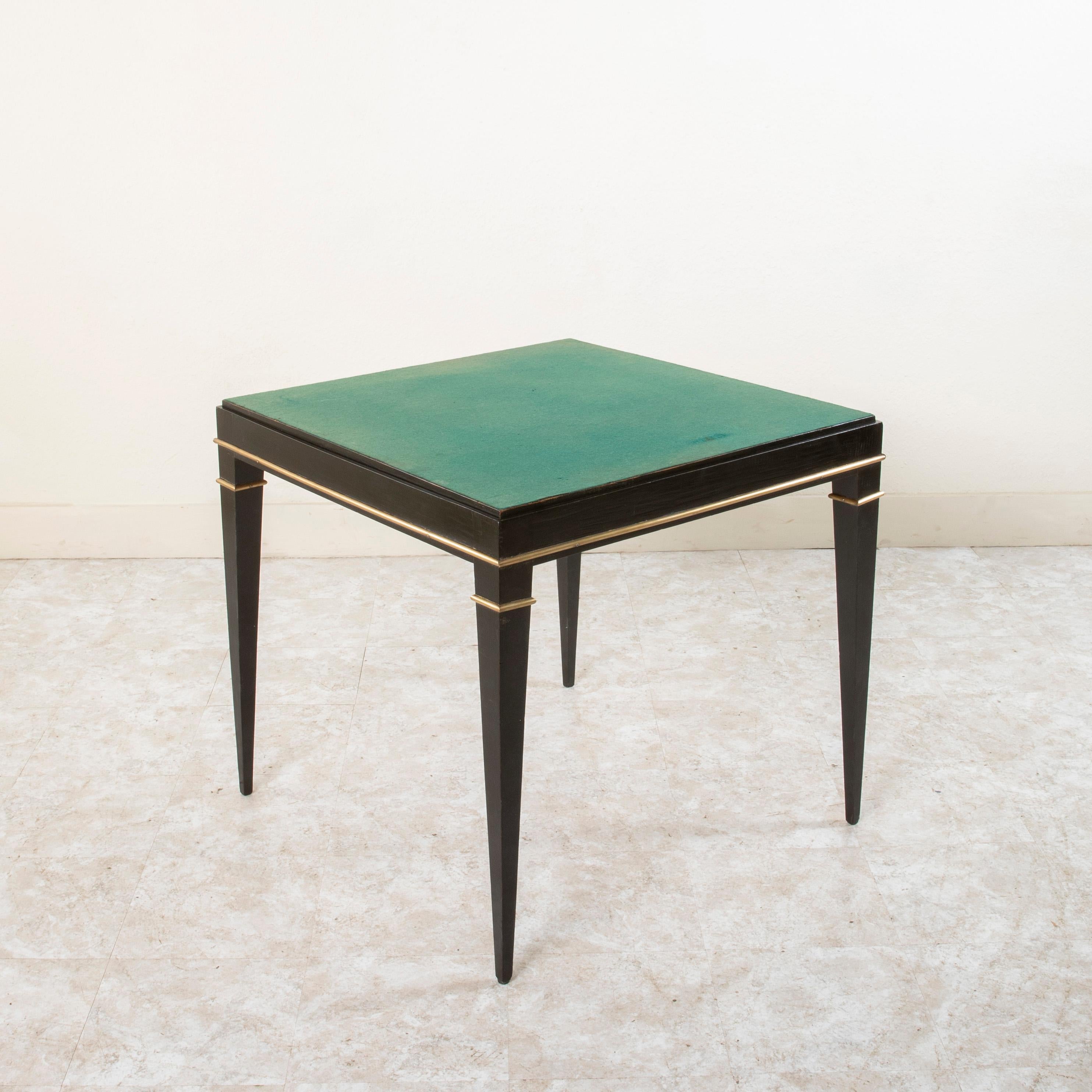 Mid-20th Century French Ebony and Palisander Game Table, Reversible Top  For Sale 5