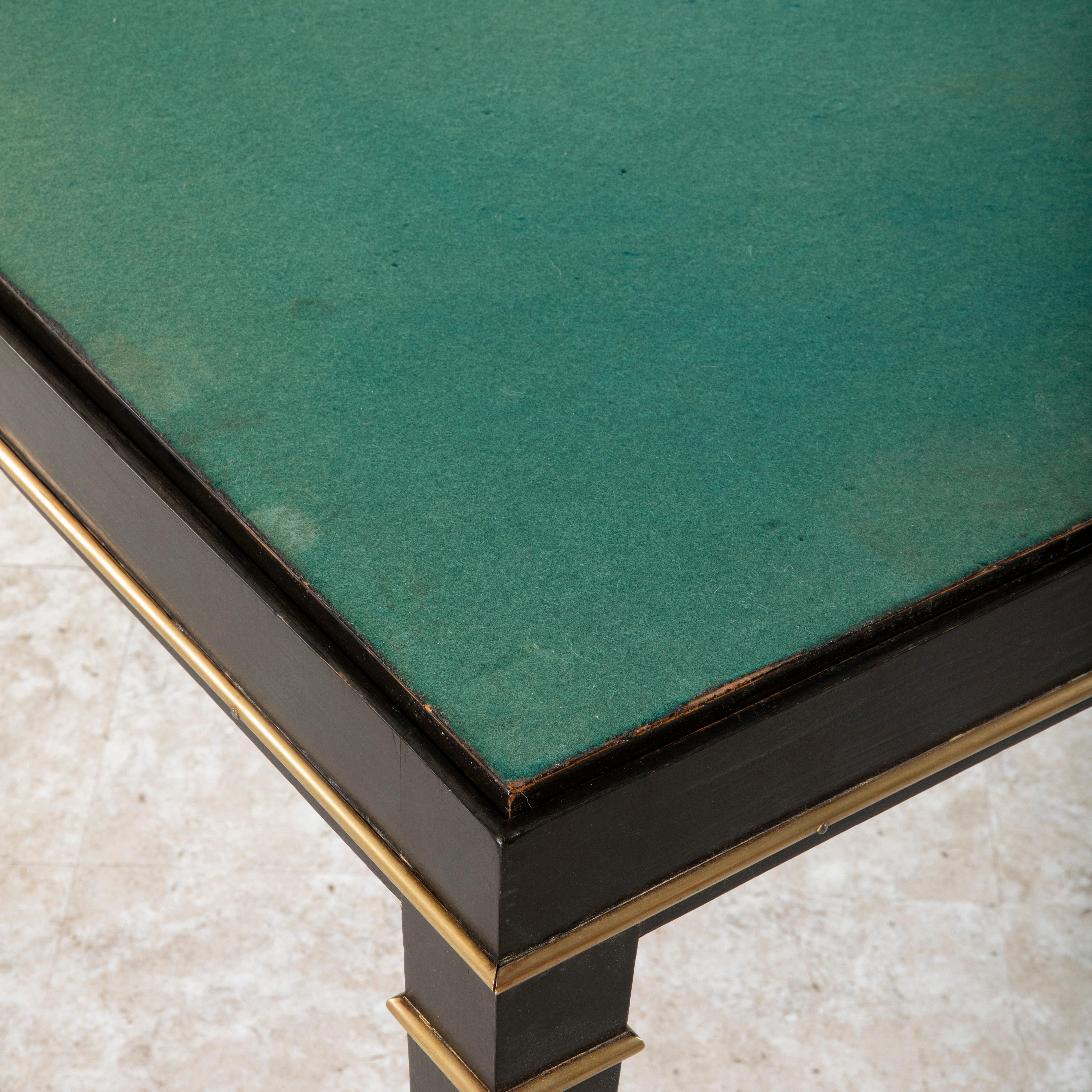 Mid-20th Century French Ebony and Palisander Game Table, Reversible Top  For Sale 7