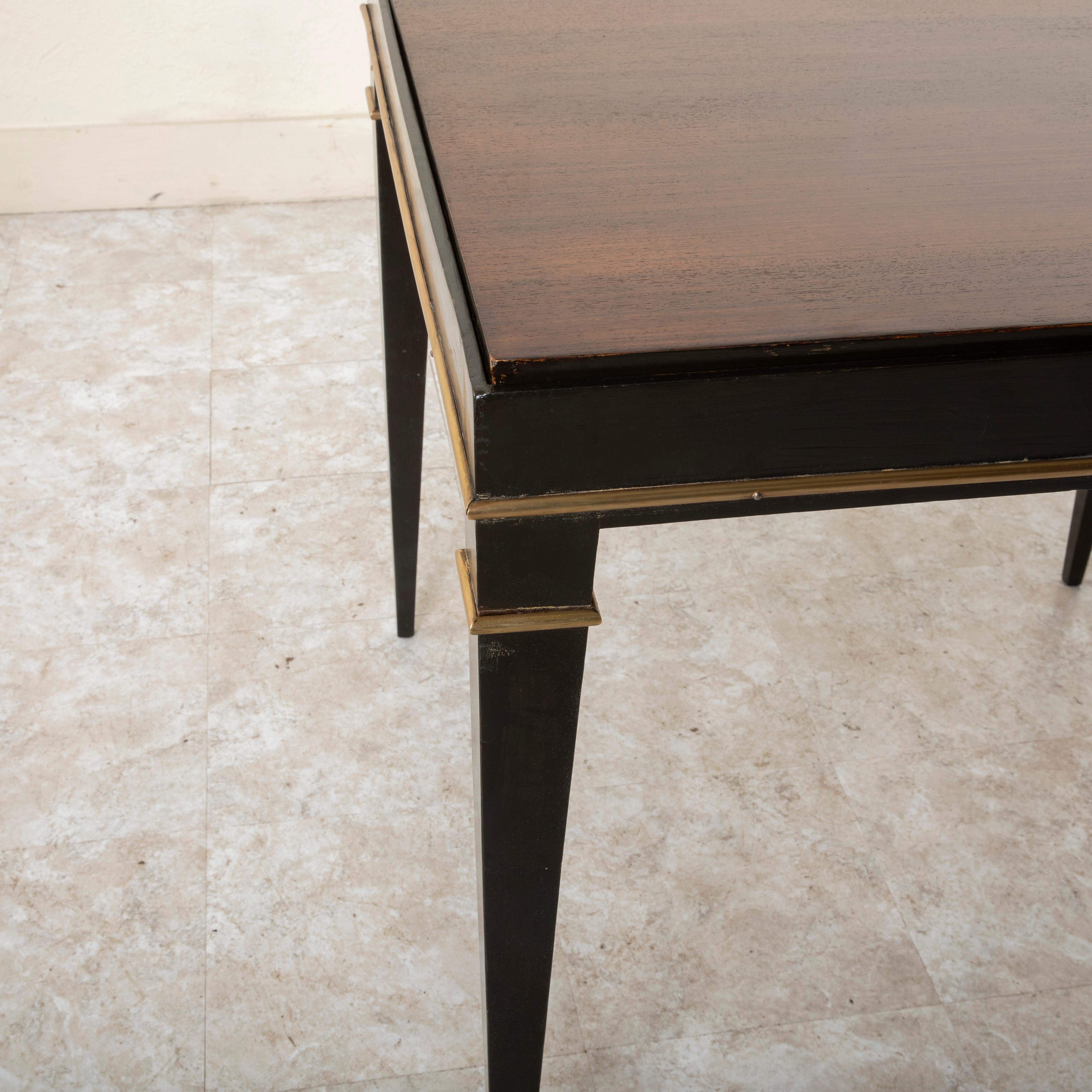 Mid-20th Century French Ebony and Palisander Game Table, Reversible Top 8