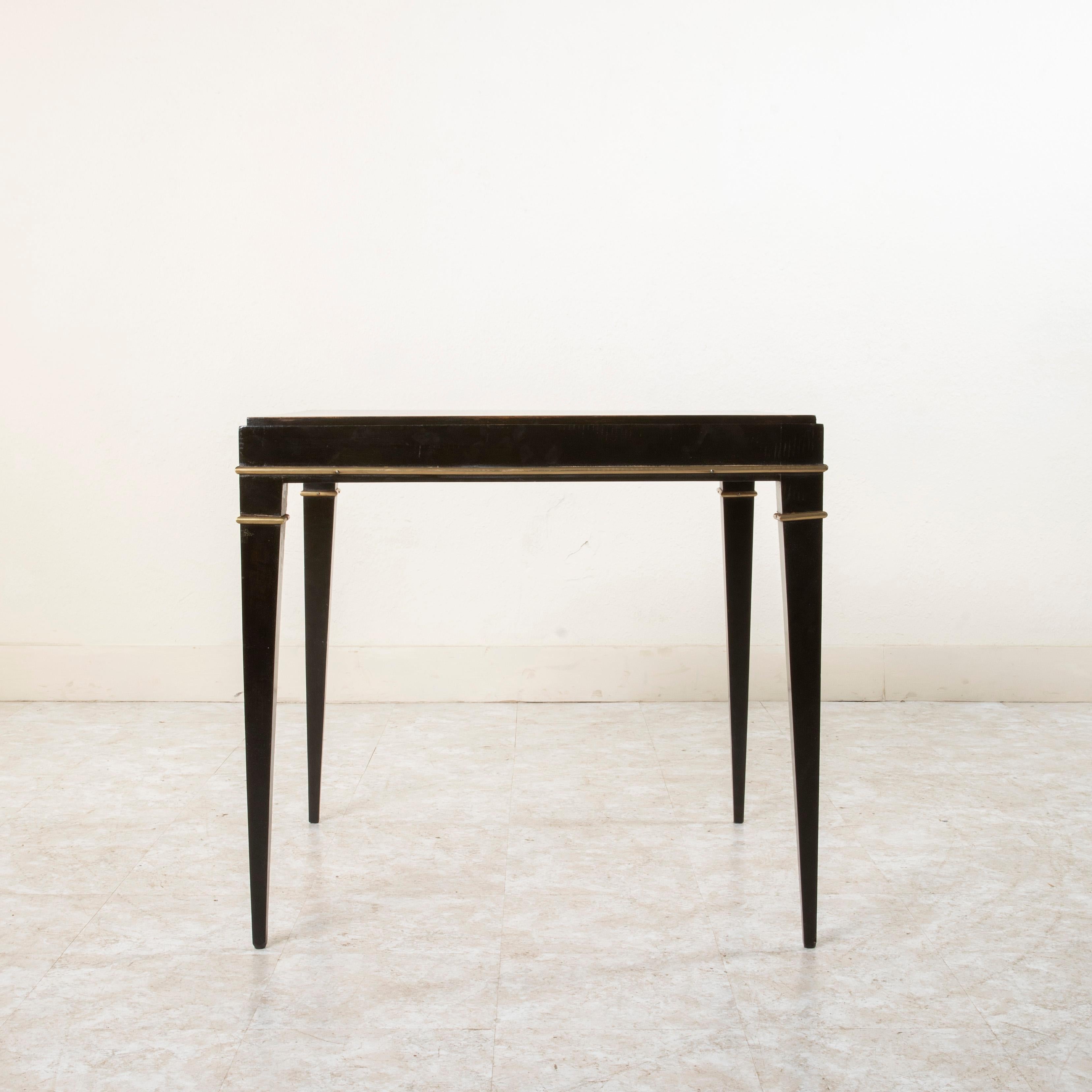 Mid-Century Modern Mid-20th Century French Ebony and Palisander Game Table, Reversible Top  For Sale