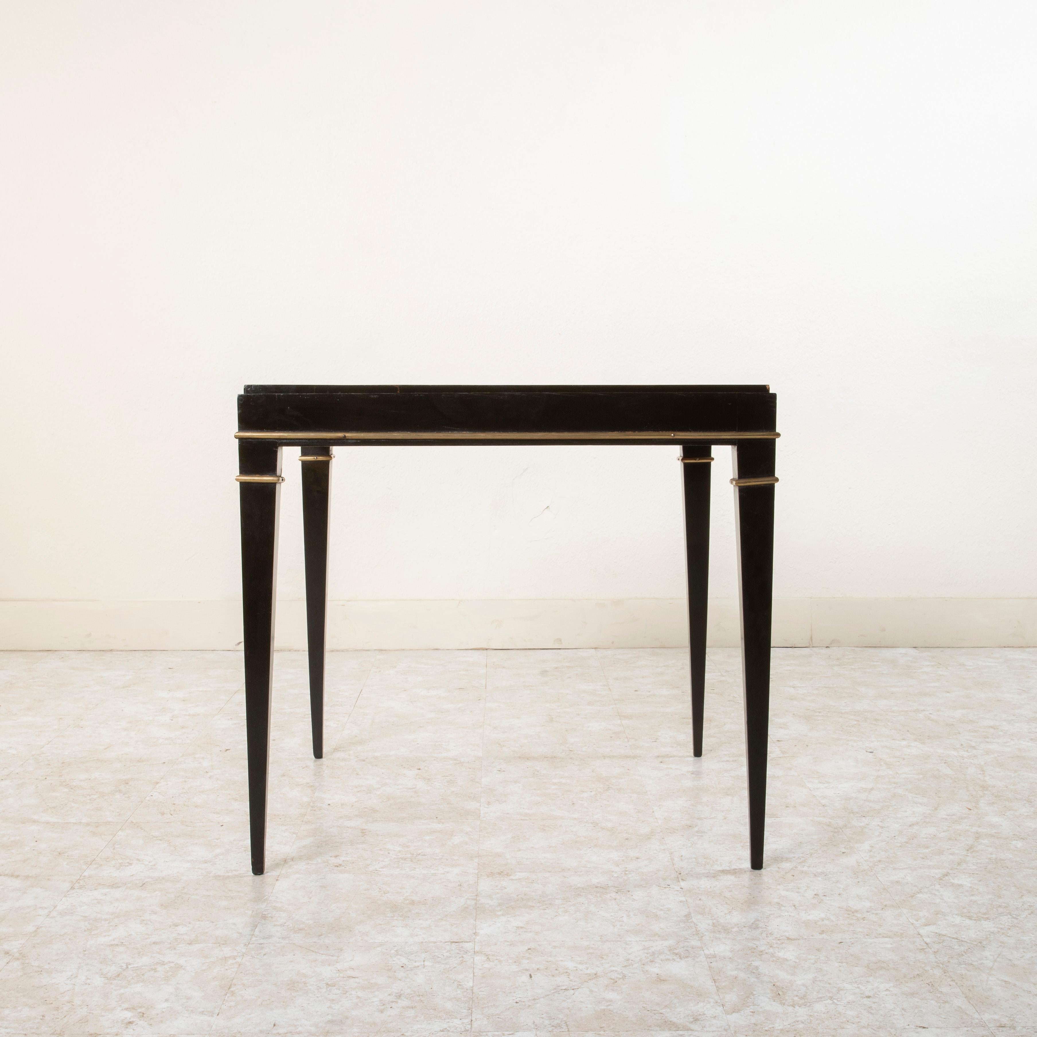 Mid-20th Century French Ebony and Palisander Game Table, Reversible Top In Good Condition In Fayetteville, AR