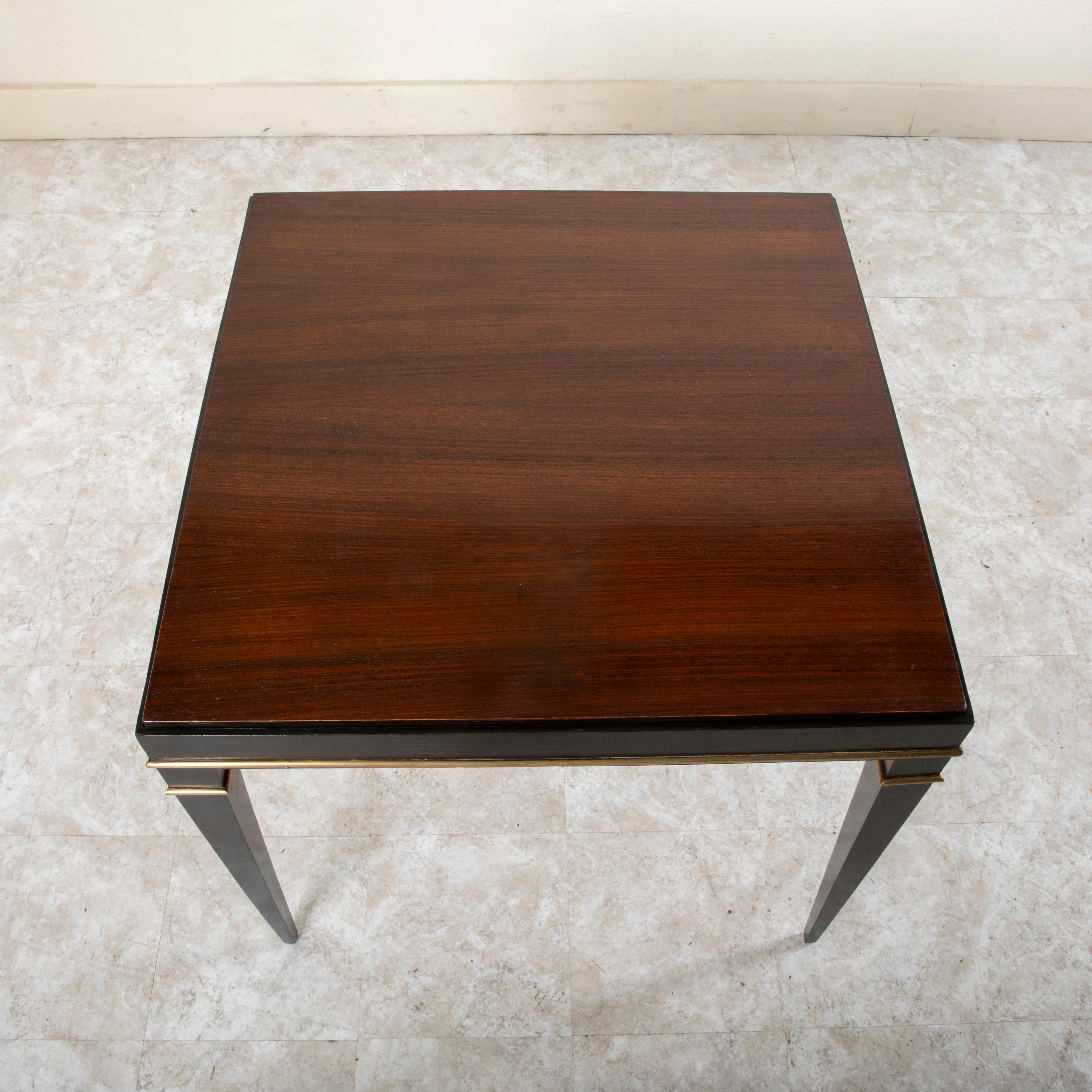 Mid-20th Century French Ebony and Palisander Game Table, Reversible Top  For Sale 3