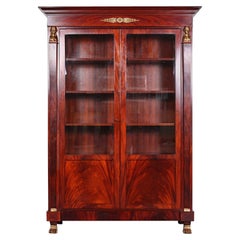 Mid-20th Century, French, Empire Mahogany Bookcase