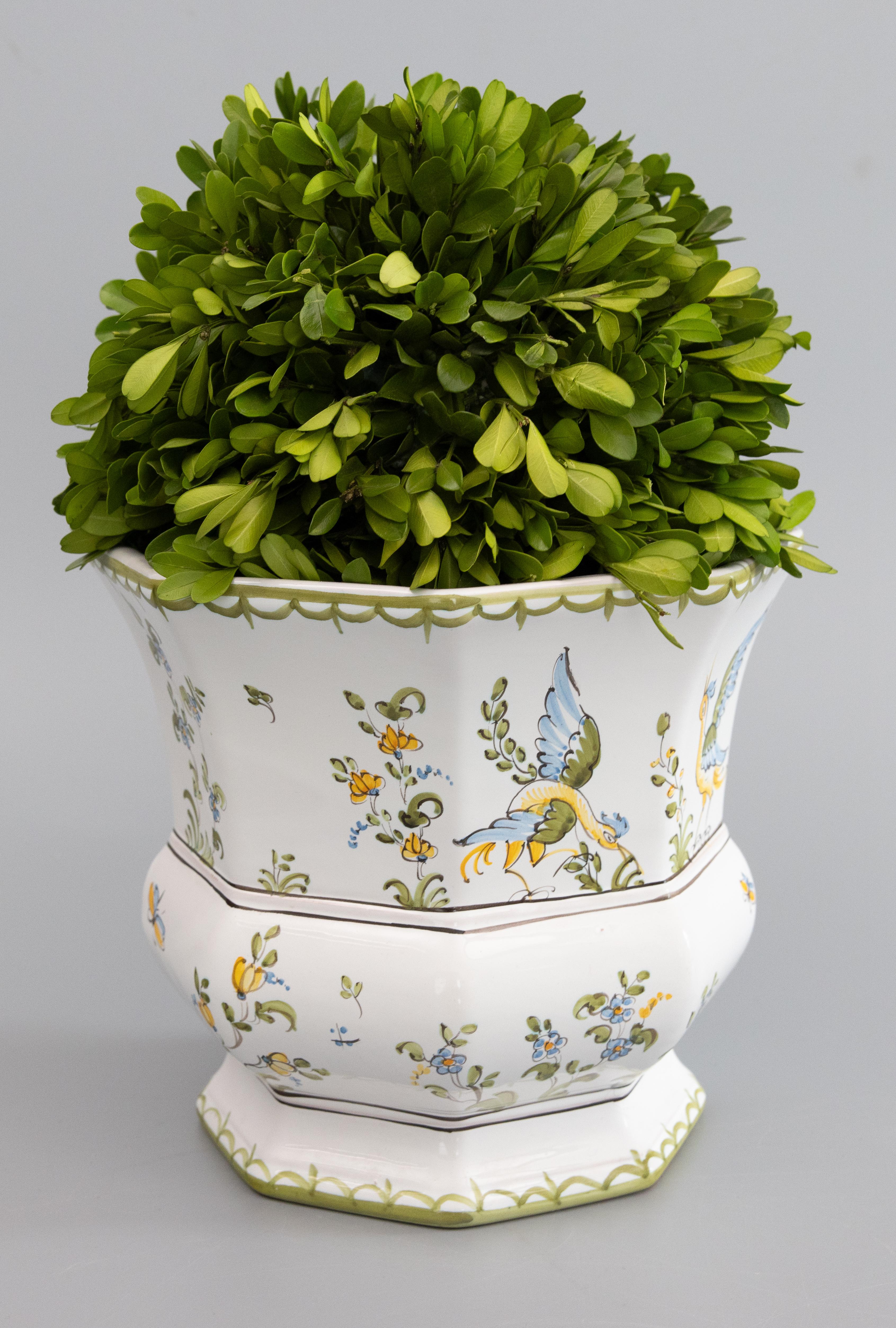 Mid 20th Century French Faience Lallier à Moustiers Cachepot Planter 1