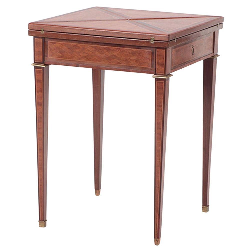 Mid-20th Century French Flip-Top Games Table with Parquetry Inlay