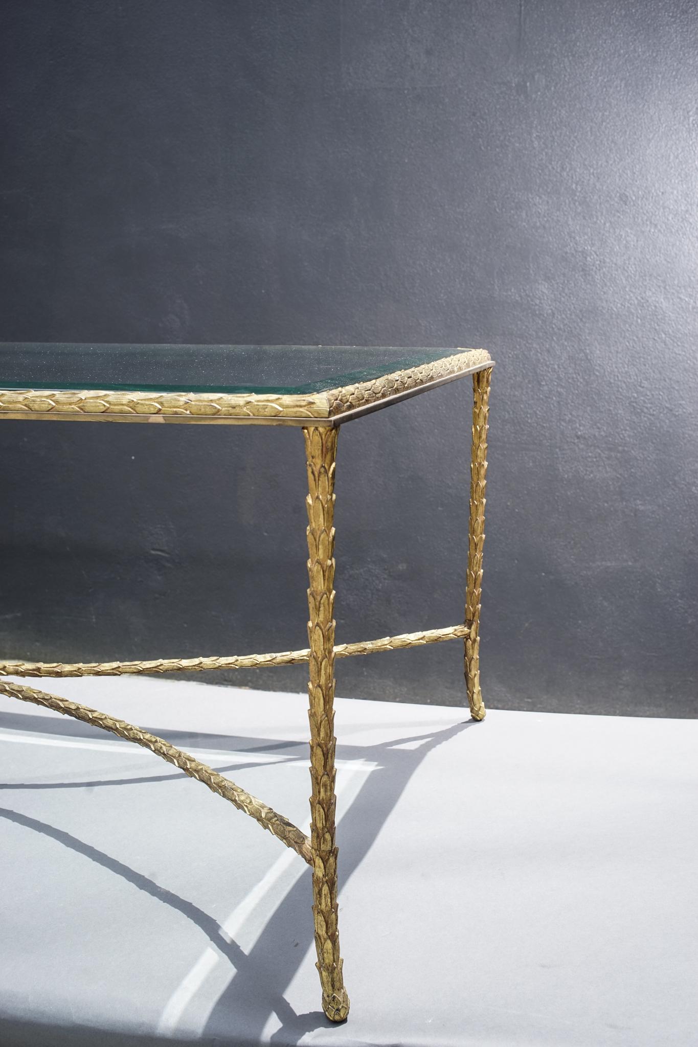 Mid-20th Century French Gilt Bronze Coffee Table In Good Condition In Los Angeles, CA
