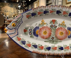 Mid-20th Century French Hand Painted Faience Fish Platter from HB Quimper