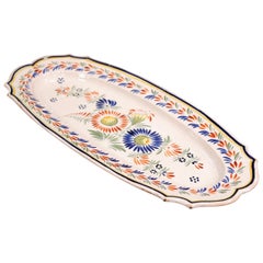 Mid-20th Century French Hand Painted Faience Fish Platter Quimper Style