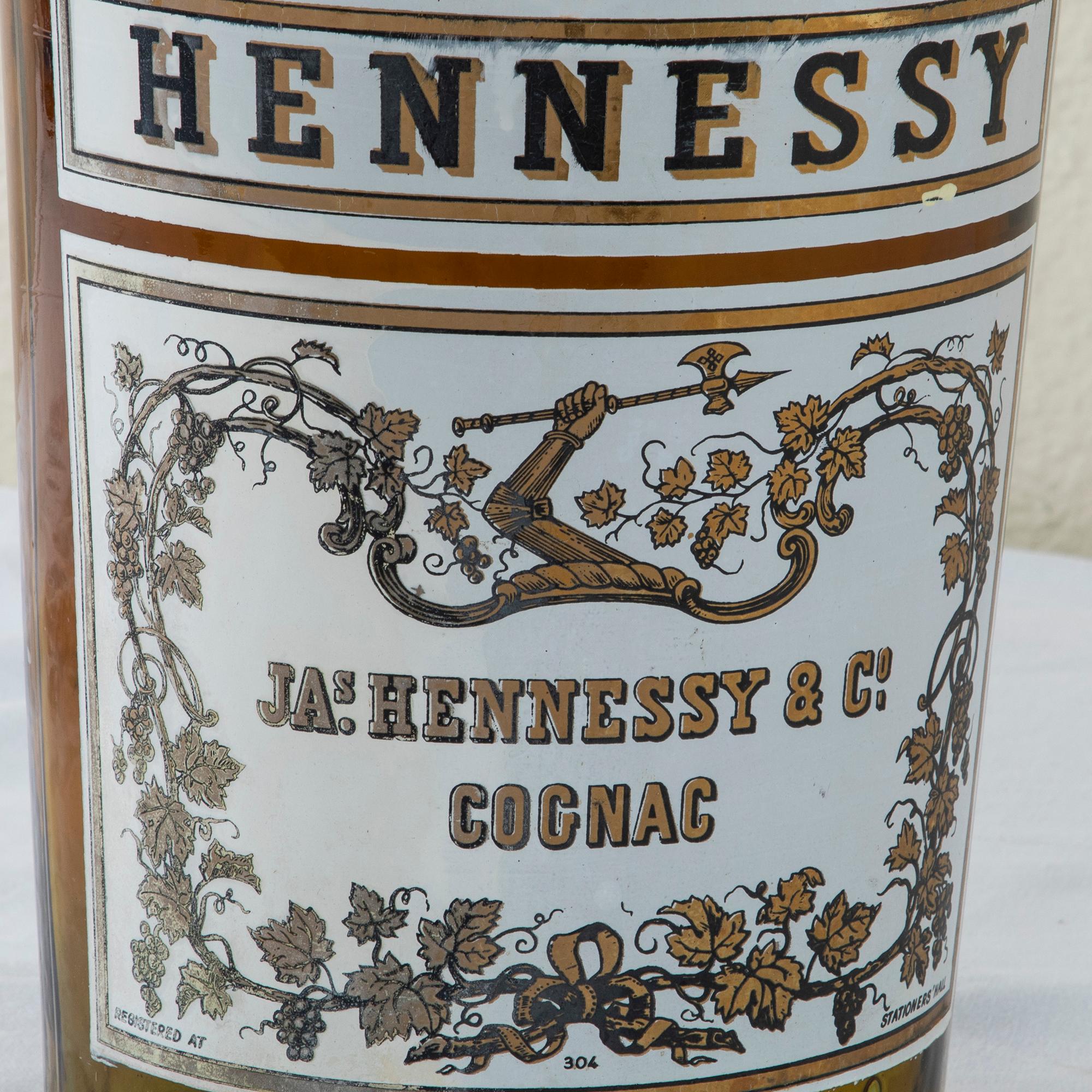 Mid-20th Century, French, Hand Painted Hennessy Cognac Bottle Factice 1