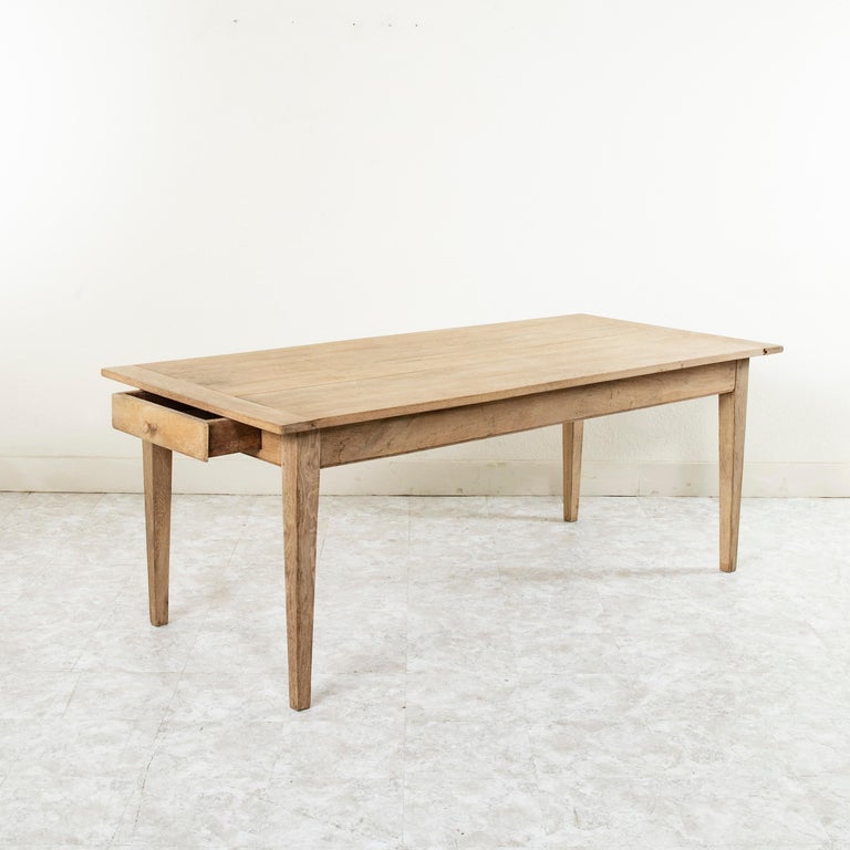 Mid20th Century French Hand Pegged Bleached Oak Normandy Farm Dining