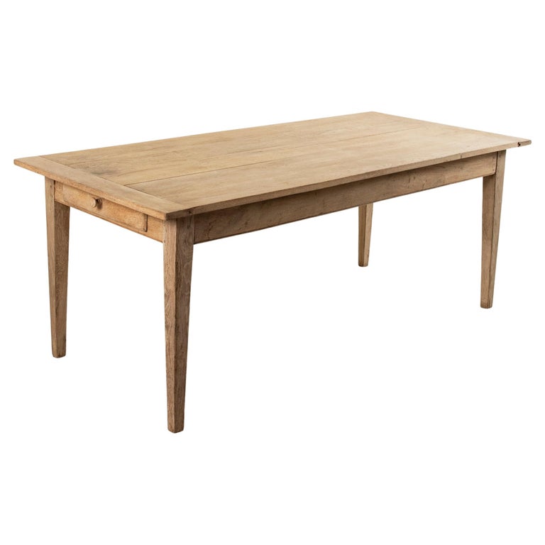 Mid20th Century French Hand Pegged Bleached Oak Normandy Farm Dining