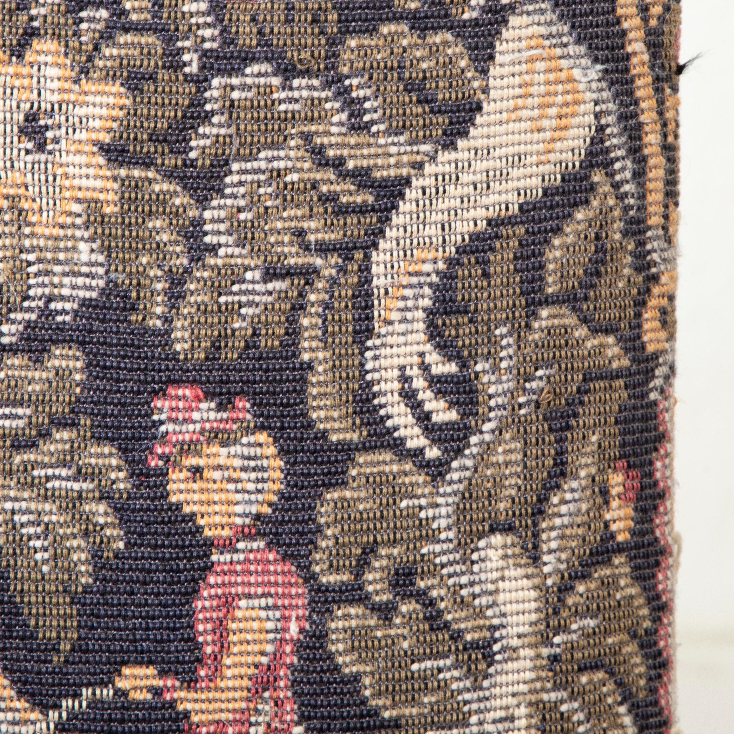 Mid-20th Century French Hand Pegged Oak Mutton Leg Chairs, Tapestry Upholstery 7