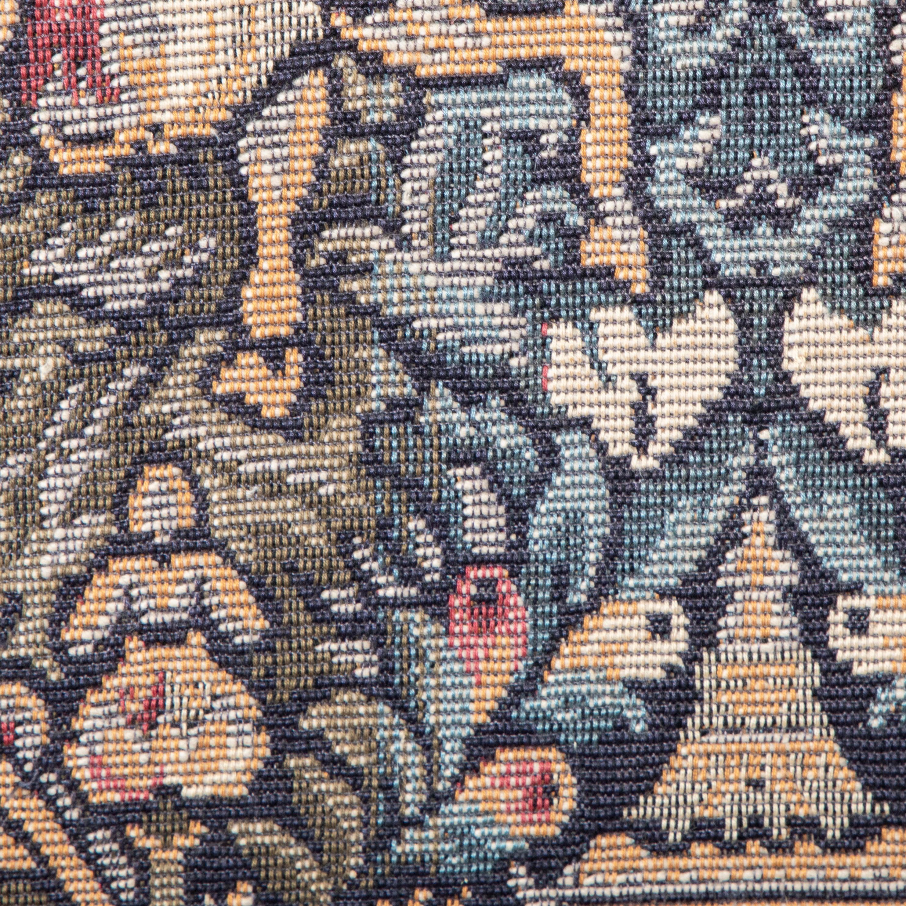 Mid-20th Century French Hand Pegged Oak Mutton Leg Chairs, Tapestry Upholstery 8