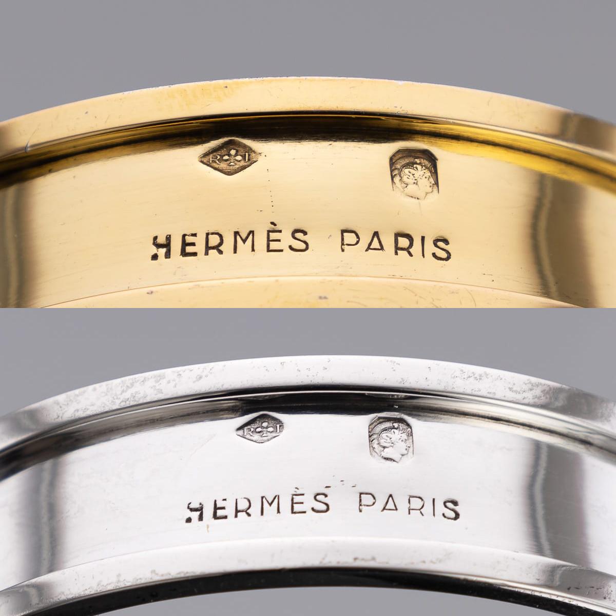 Mid 20th Century French Hermes Solid Silver Gilt Napkin Ring Set c.1960 For Sale 5