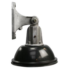 Mid-20th Century French Industrial Wall Lights with Black Enamel Shade