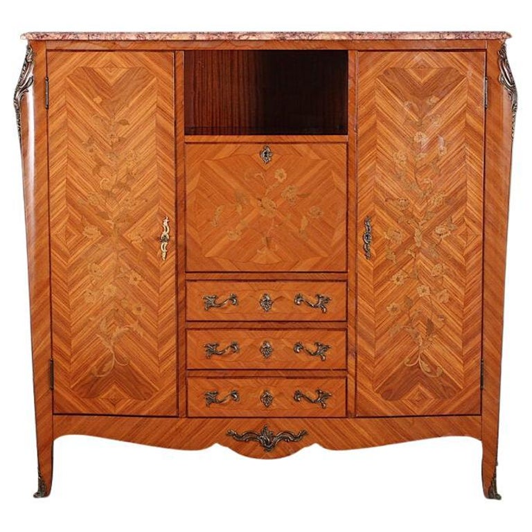 Mid20th Century French Inlaid Louis XV Style with Desk at 1stDibs