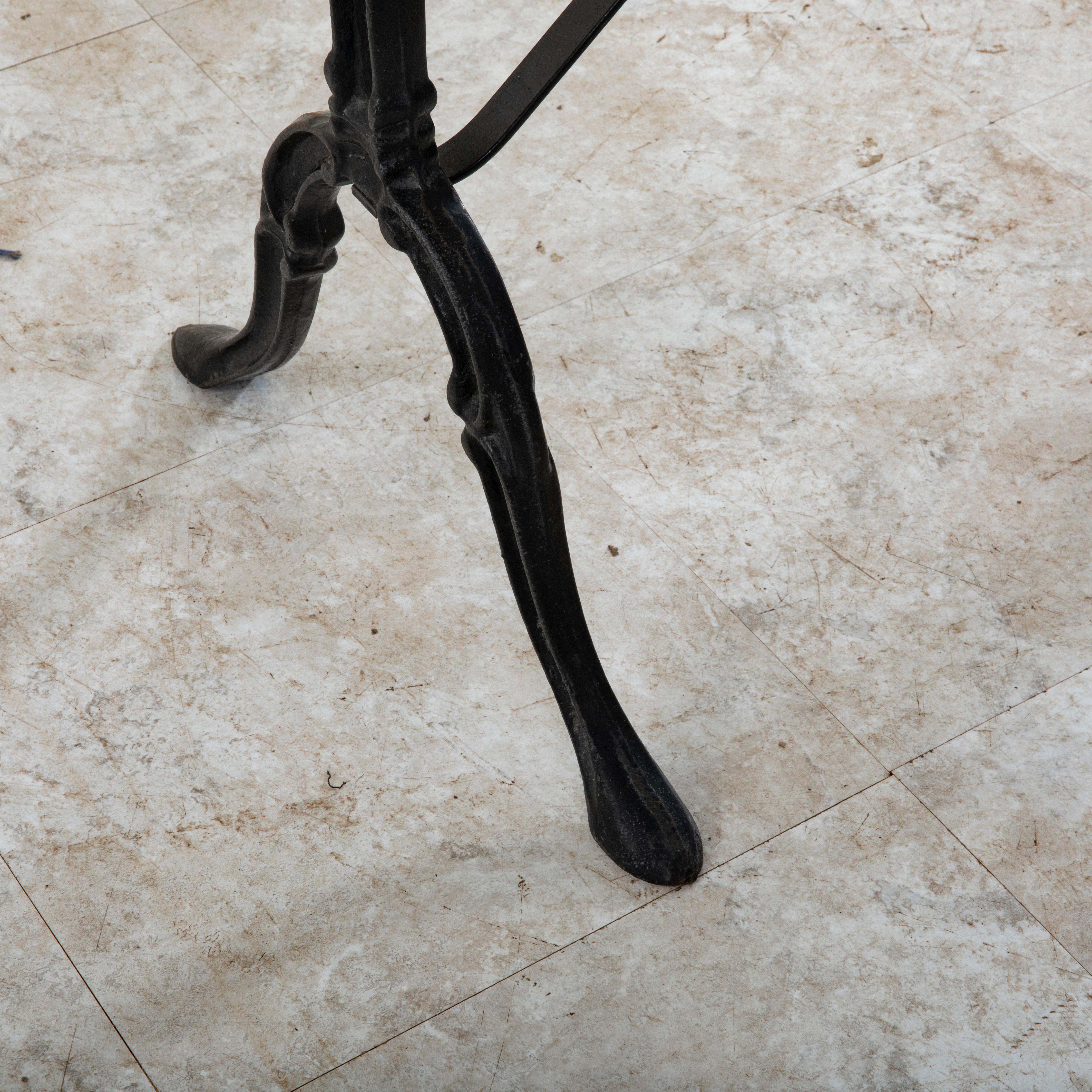 Mid-20th Century French Iron and Marble Bistro Table For Sale 7