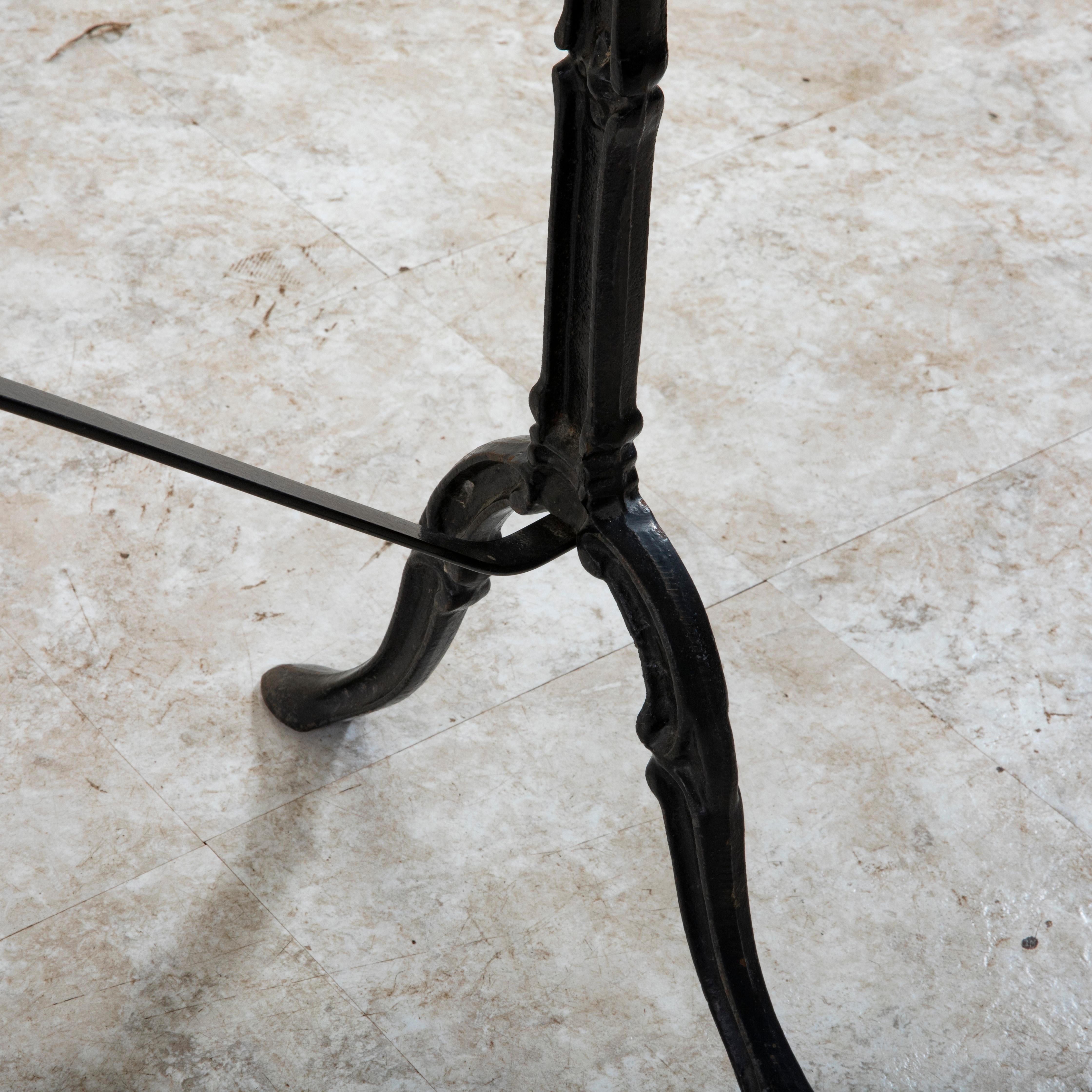 Mid-20th Century French Iron and Marble Bistro Table For Sale 8