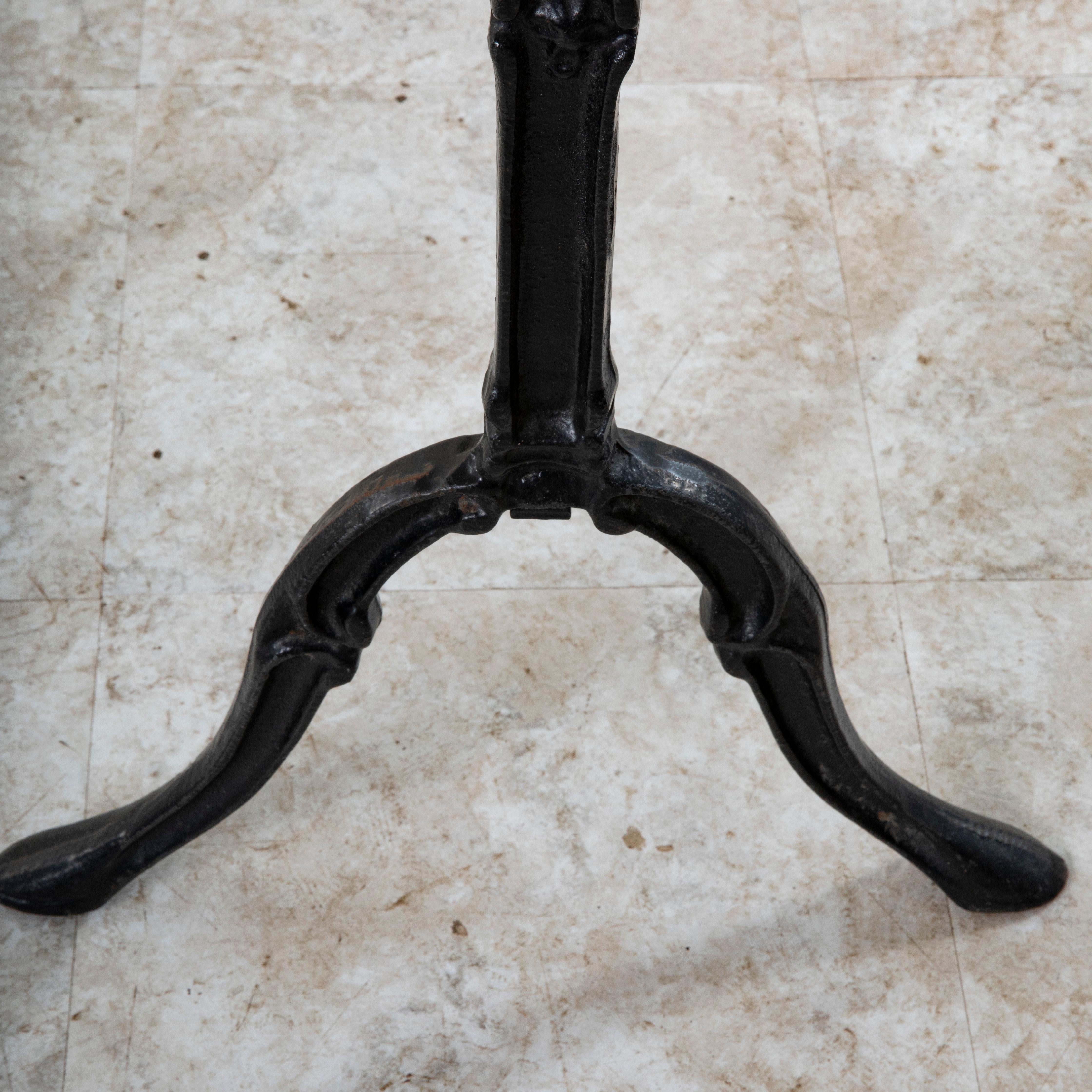 Mid-20th Century French Iron and Marble Bistro Table For Sale 9