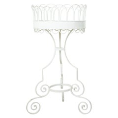 Mid-20th Century French Iron White Painted Plant Stand or Jardinière