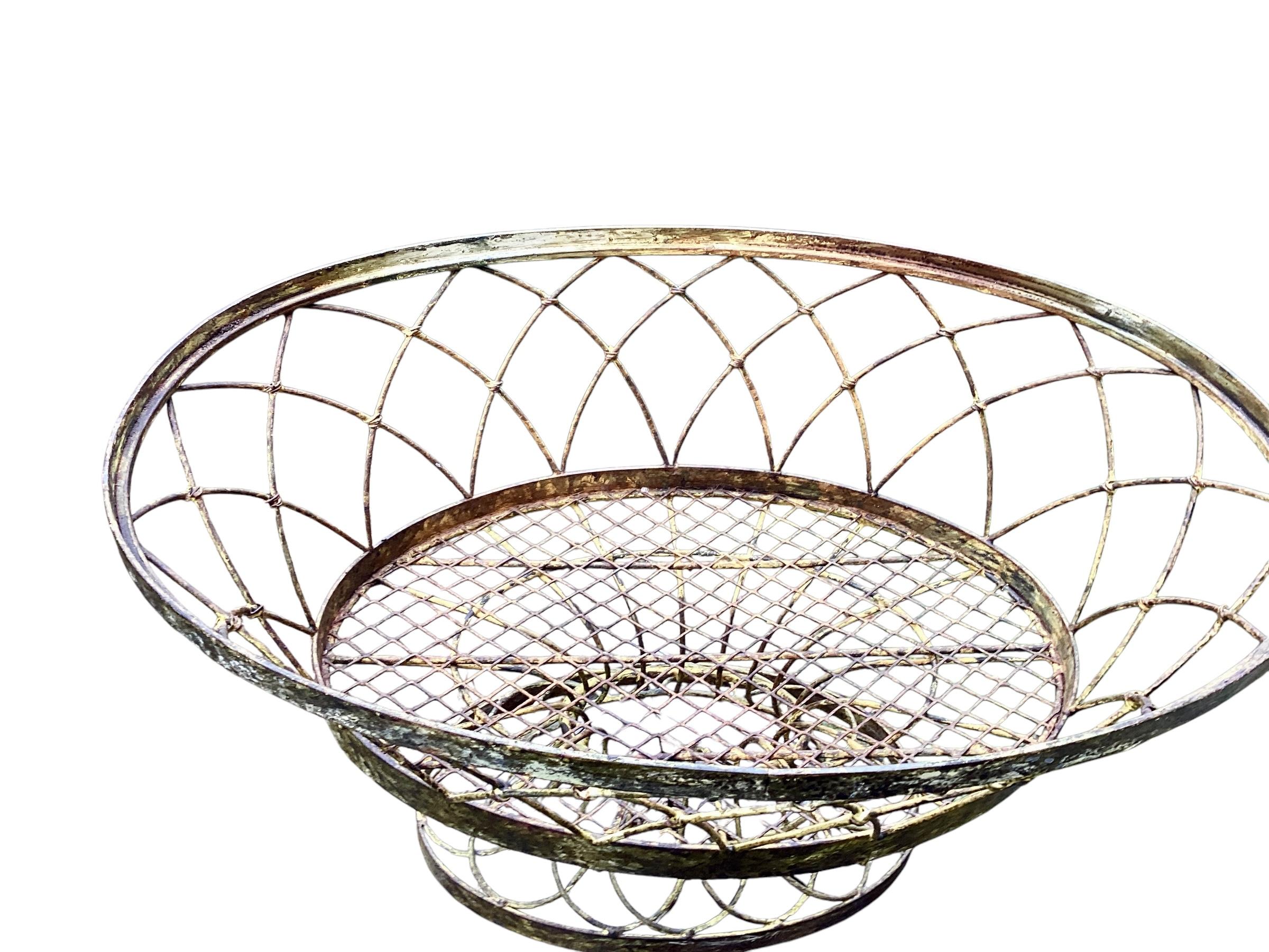 Mid-Century Modern Mid 20th Century French Iron Wire Plant Flowerpot Holder Jardiniere