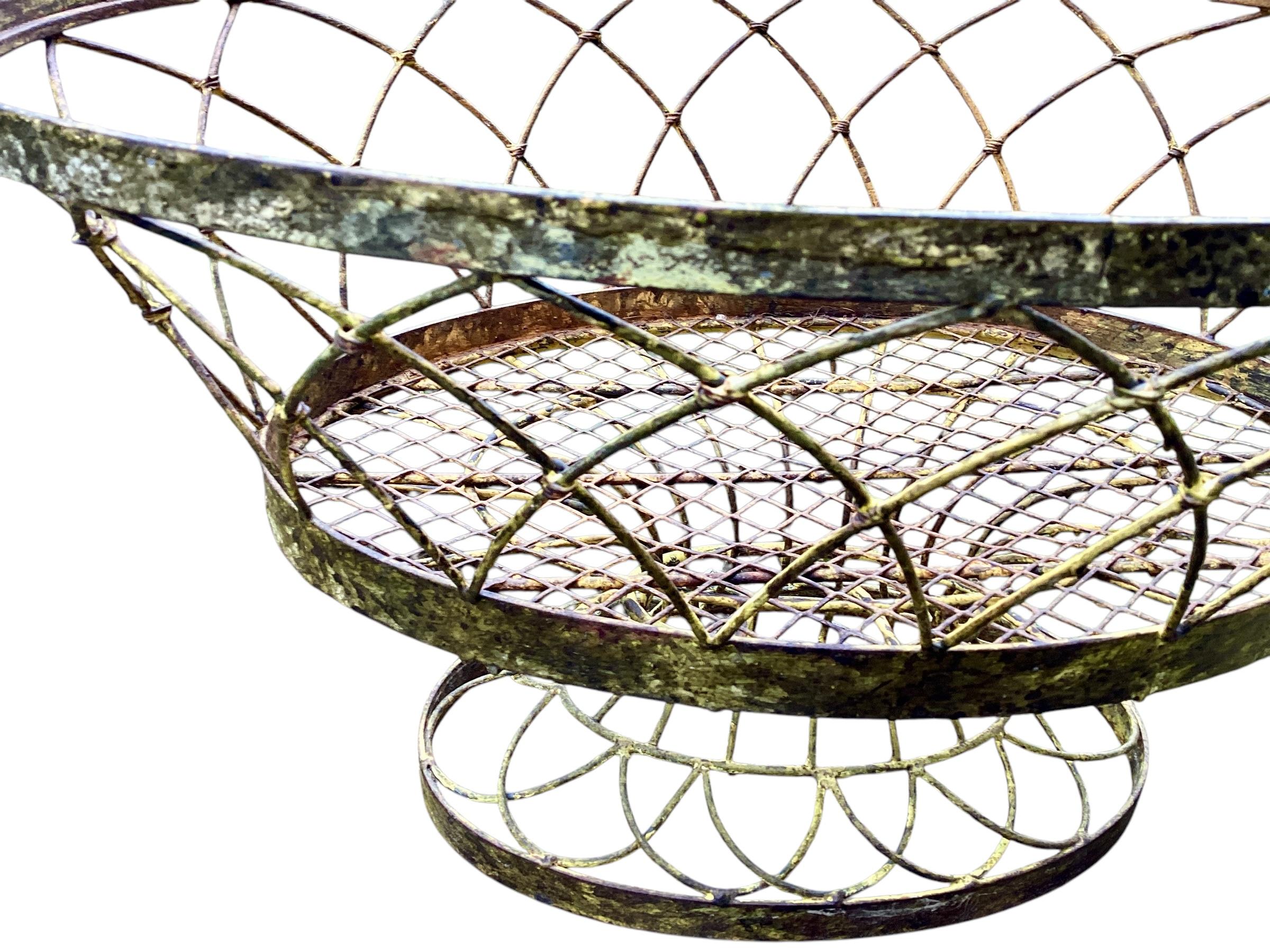 Mid 20th Century French Iron Wire Plant Flowerpot Holder Jardiniere 1