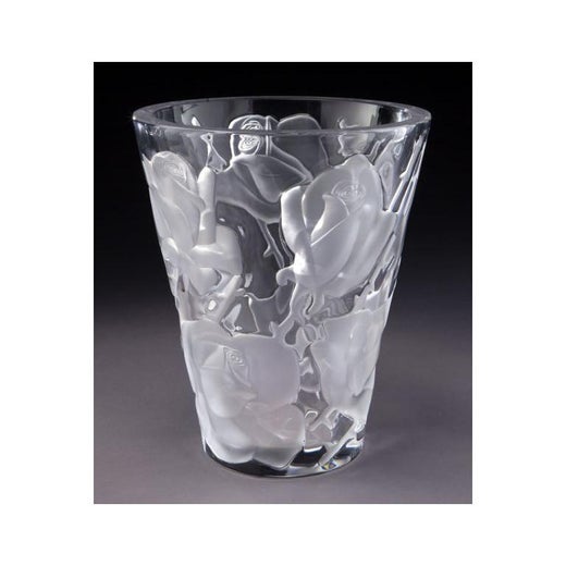 Mid 20th Century French Lalique Ispahan Crystal Vase With Etched
