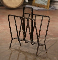 Mid-20th Century French Leather Magazine Rack by Jacques Adnet