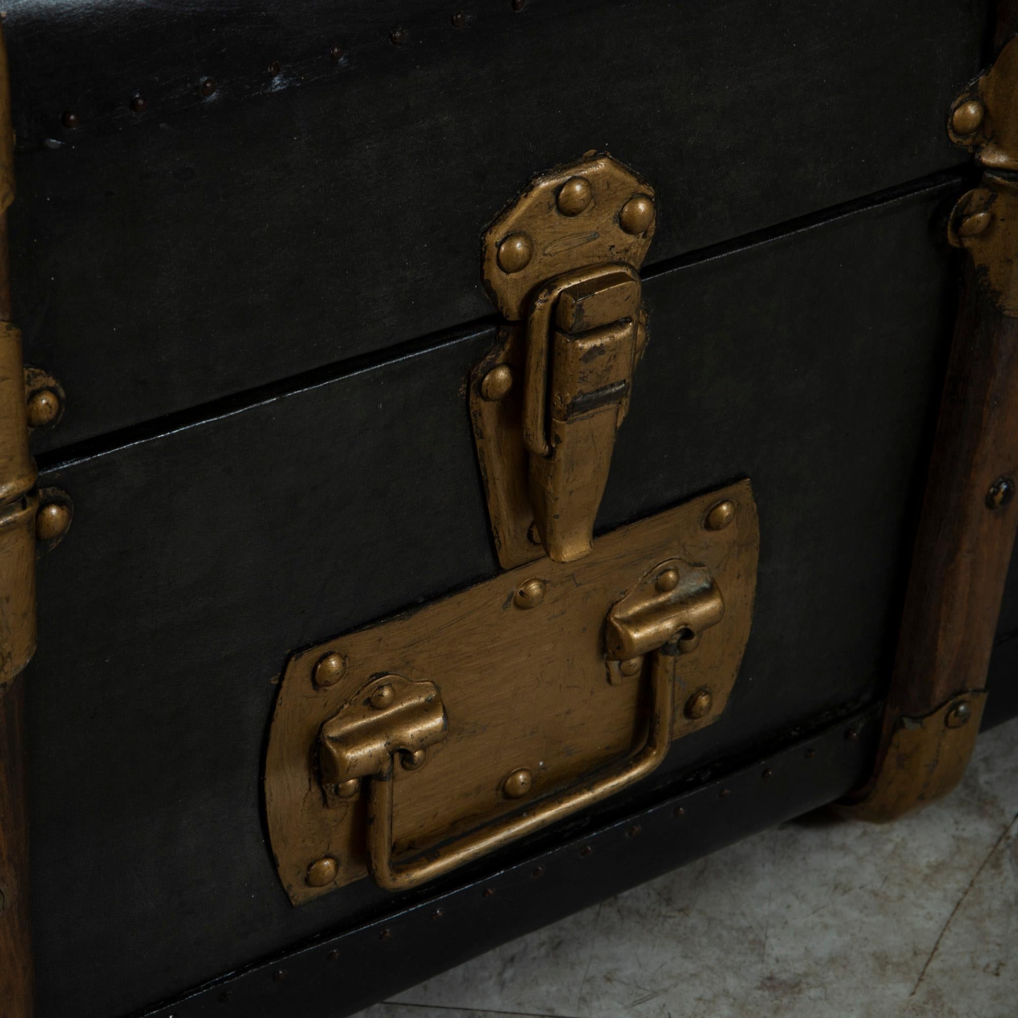 Mid-20th Century French Leather Steamer Trunk 5