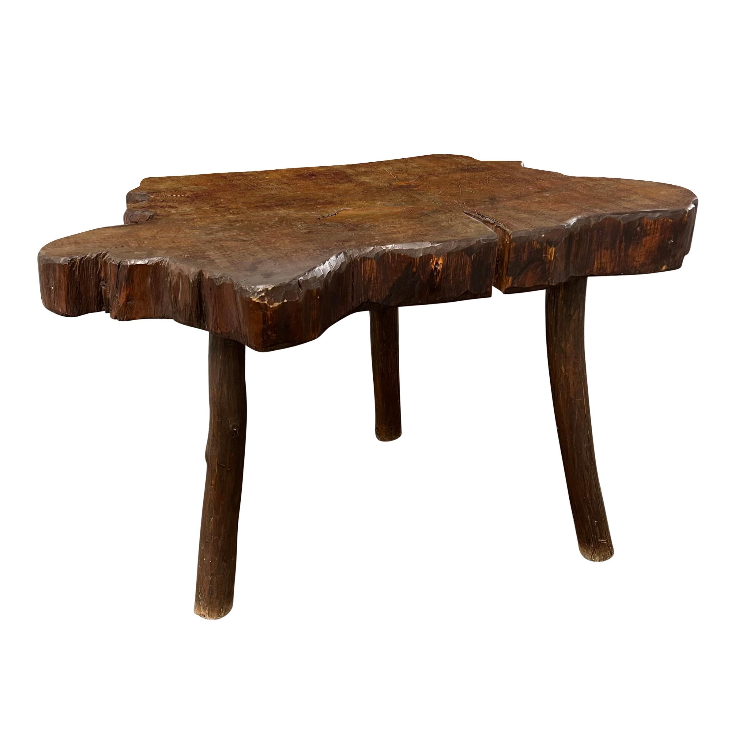 Mid-Century Modern Mid-20th Century French Live-Edge Table