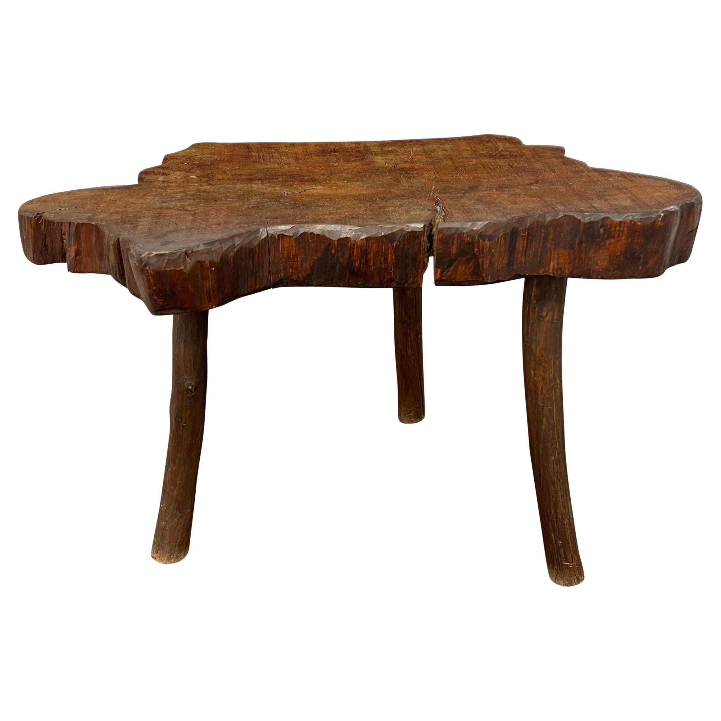 Mid-20th Century French Live-Edge Table