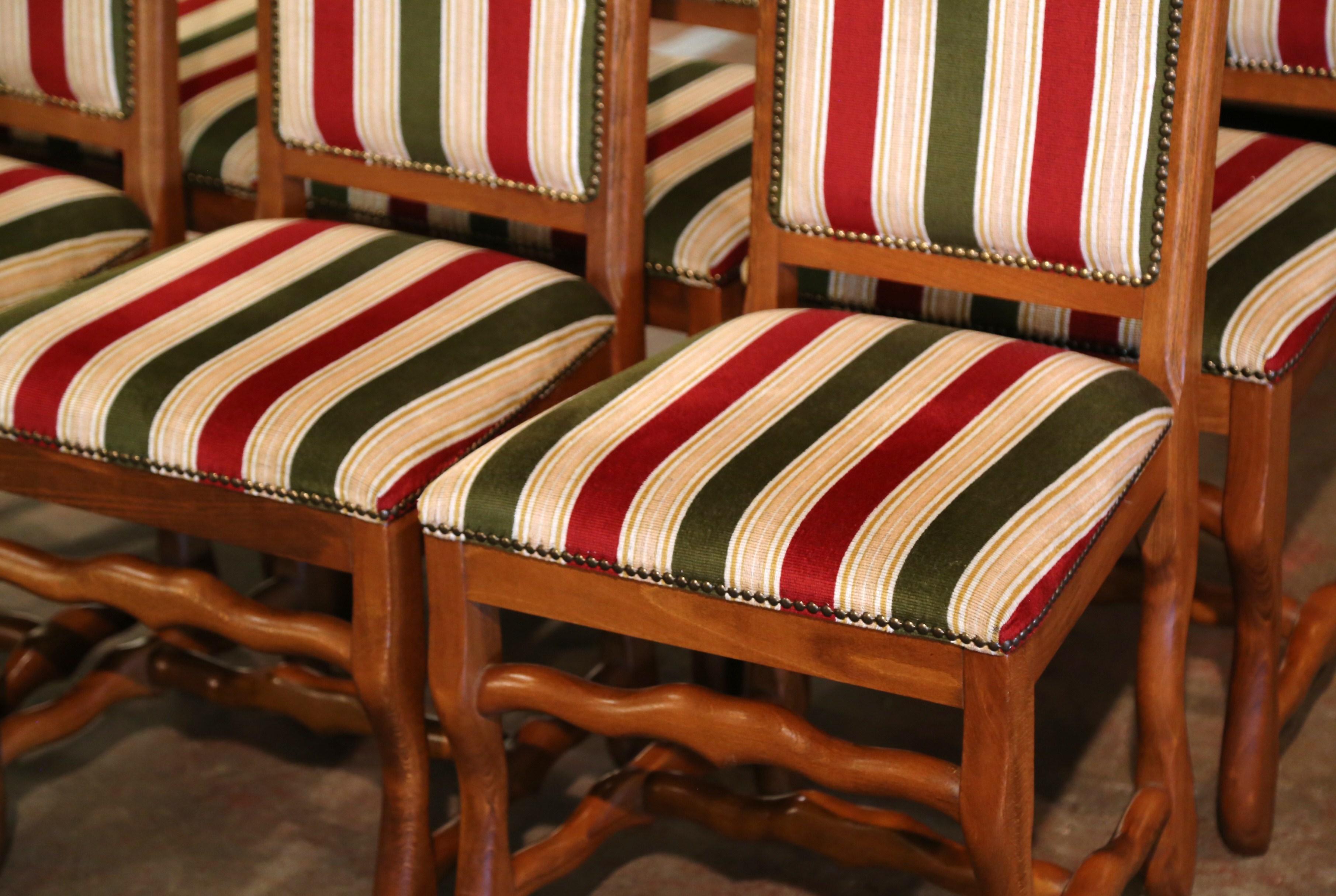 Mid-20th Century French Louis XIII Carved Sheep Bone Dining Chairs, Set of Six For Sale 1