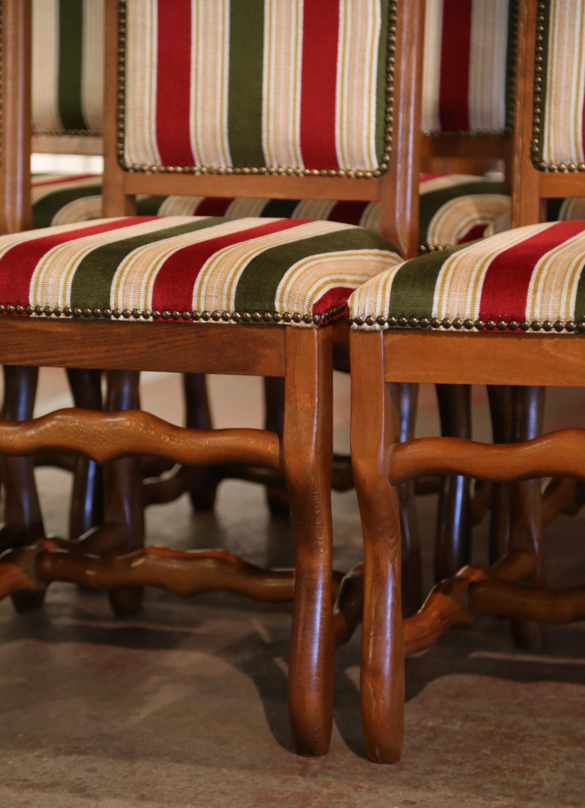 Mid-20th Century French Louis XIII Carved Sheep Bone Dining Chairs, Set of Six For Sale 2