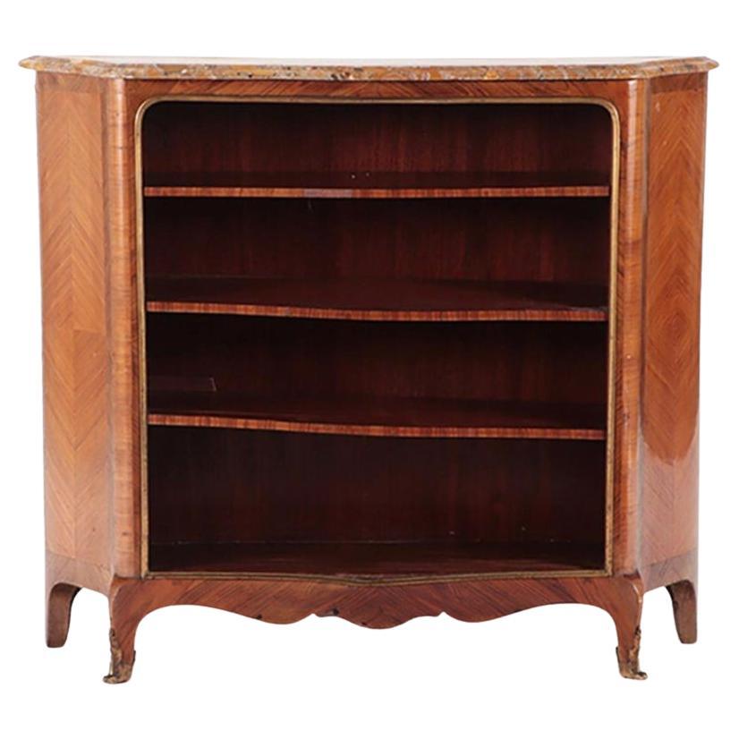 Mid-20th Century French Louis XV Style Kingwood Bronze Mounted Open Bookcase