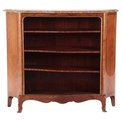 Mid-20th Century French Louis XV Style Kingwood & Bronze Mounted Open Bookcase