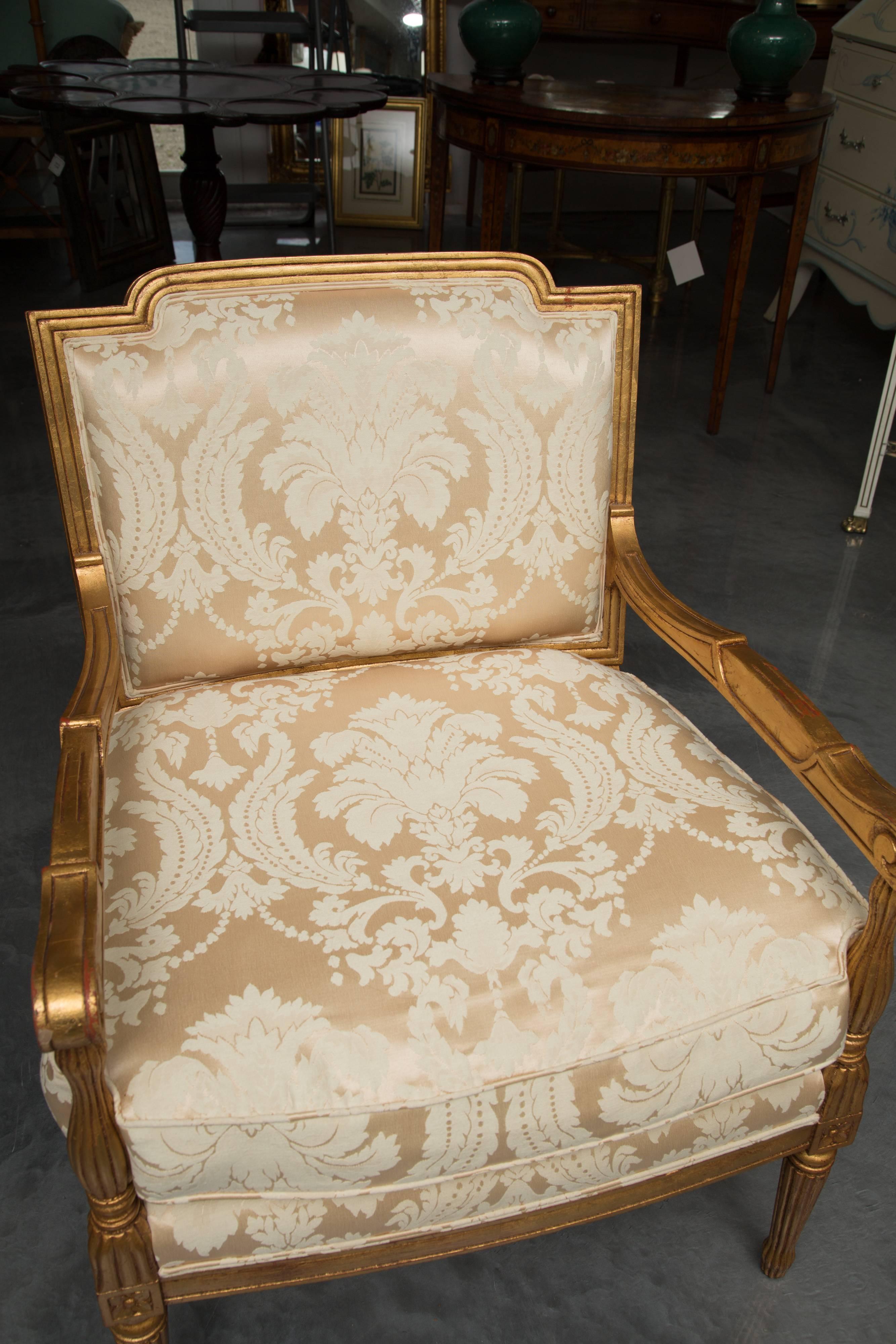 Gilt Mid-20th Century French Louis XVI Fauteuil Chairs
