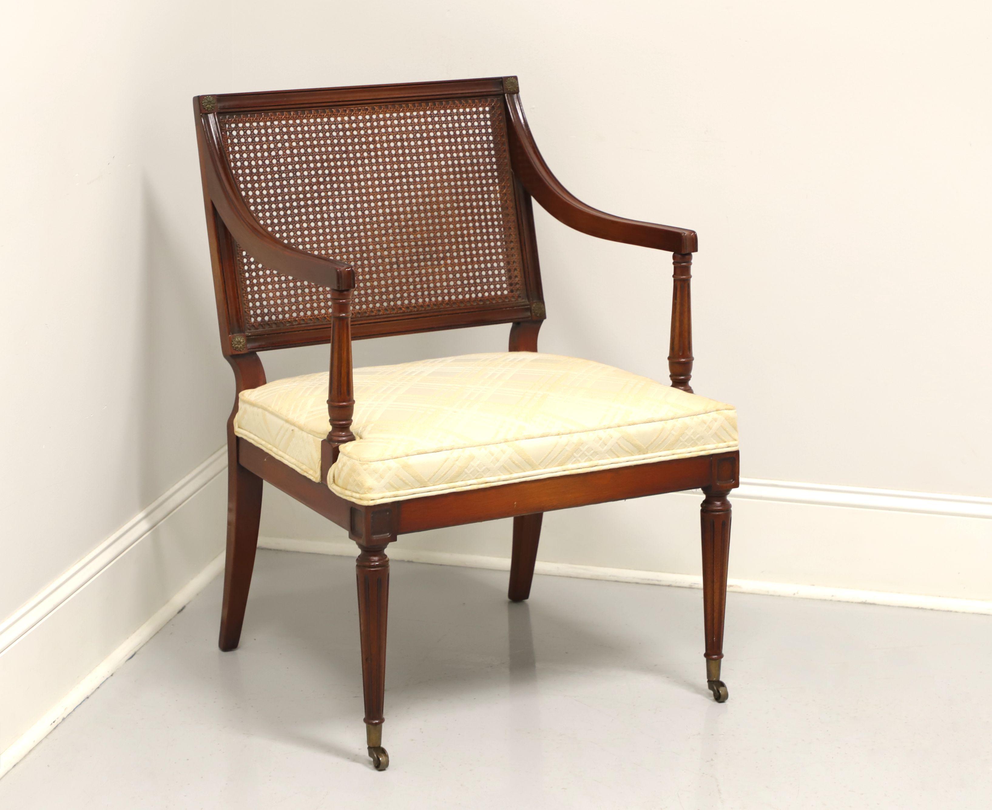 Mid 20th Century French Louis XVI Style Caned Armchair on Casters 4