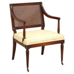 Mid 20th Century French Louis XVI Style Caned Armchair on Casters