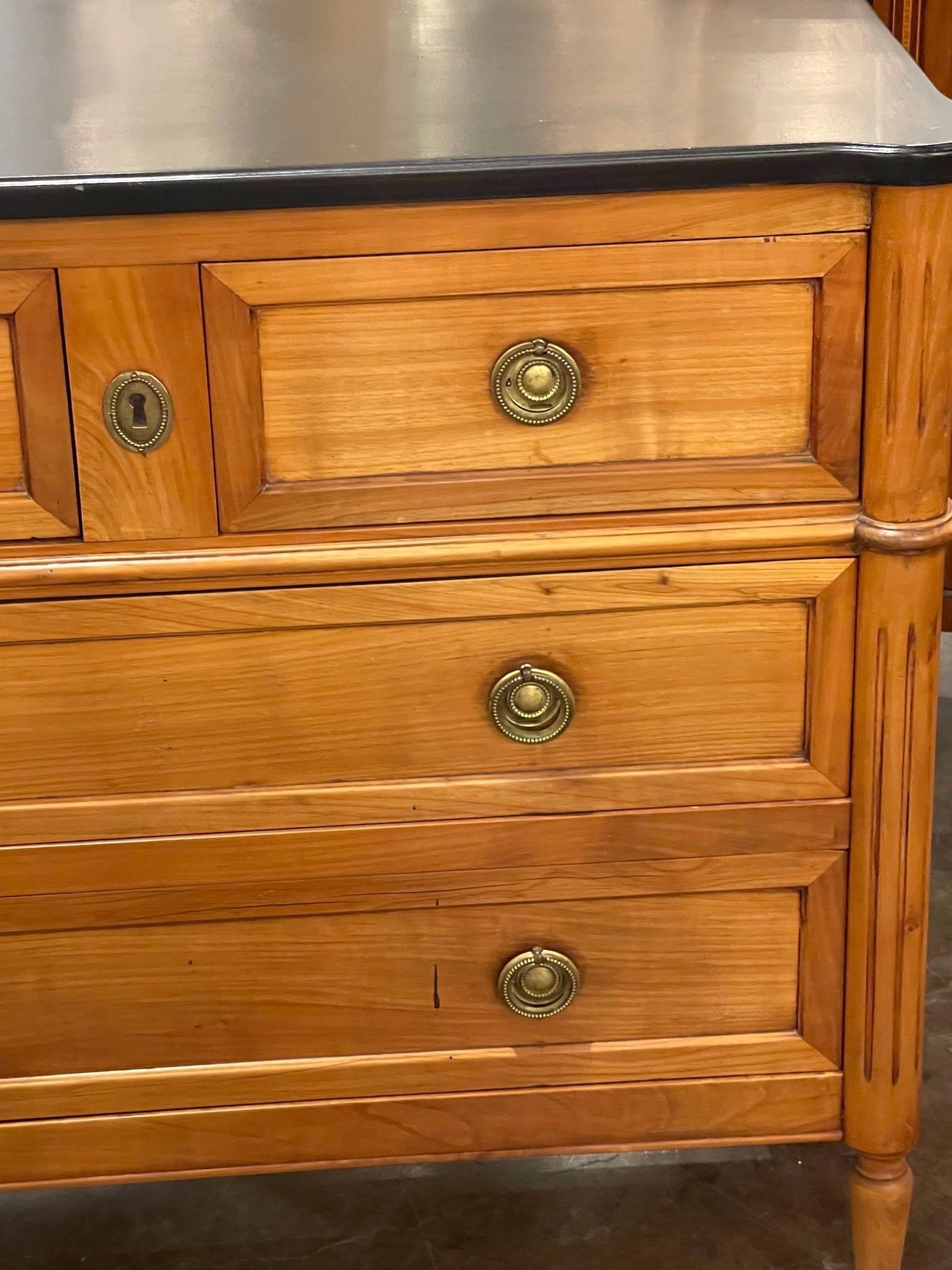 Mid 20th Century French Louis XVI Style Fruitwood Commode In Good Condition In Dallas, TX