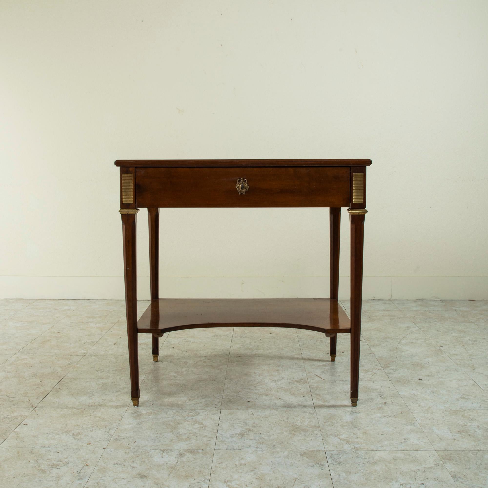 Mid-20th Century French Louis XVI Style Fruitwood Side Table or Writing Table In Good Condition In Fayetteville, AR