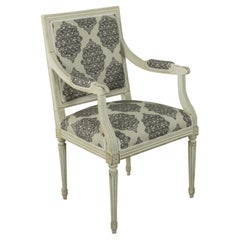 Mid-20th Century French Louis XVI Style Painted White Armchair