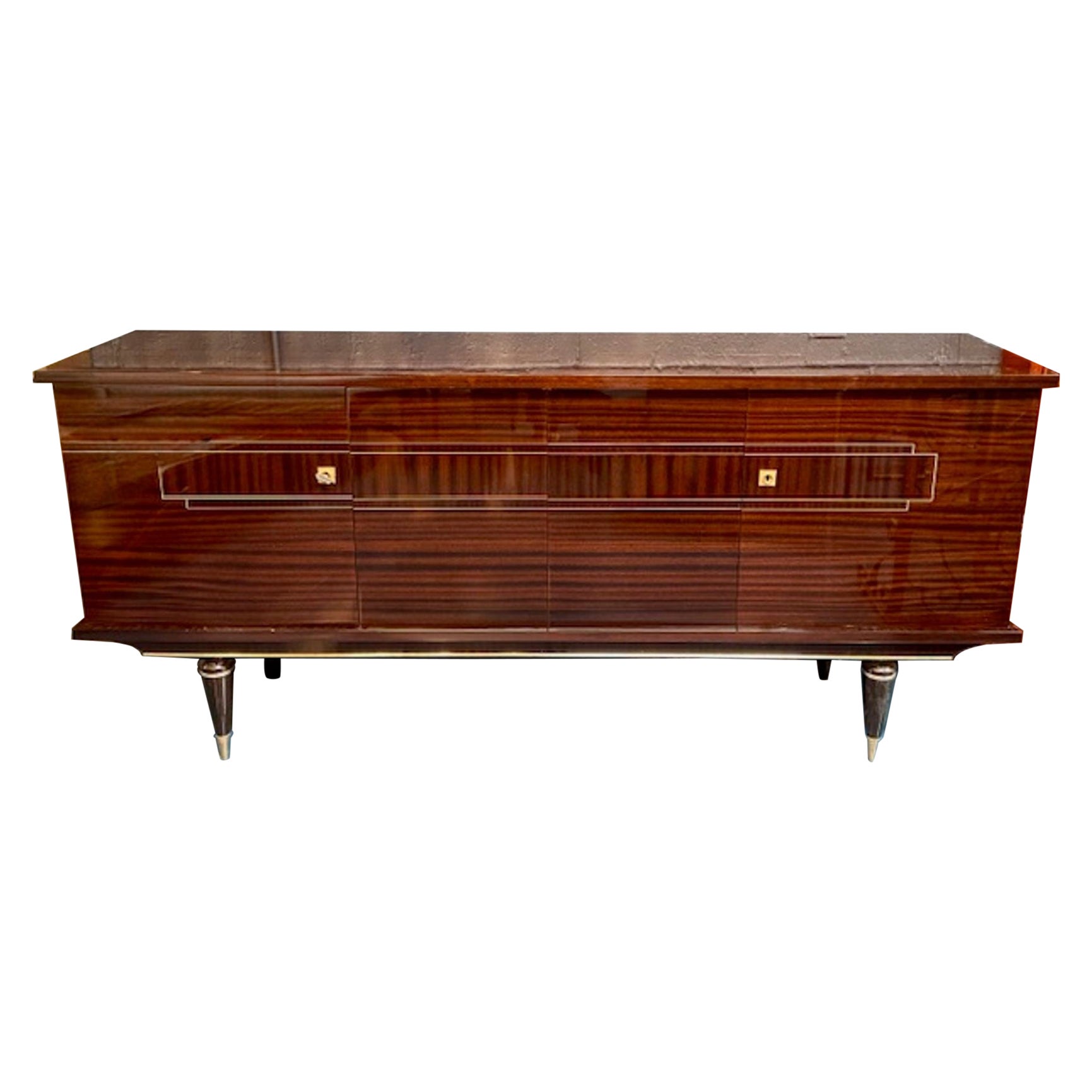 Mid 20th Century French Mahogany Art Deco Sideboard