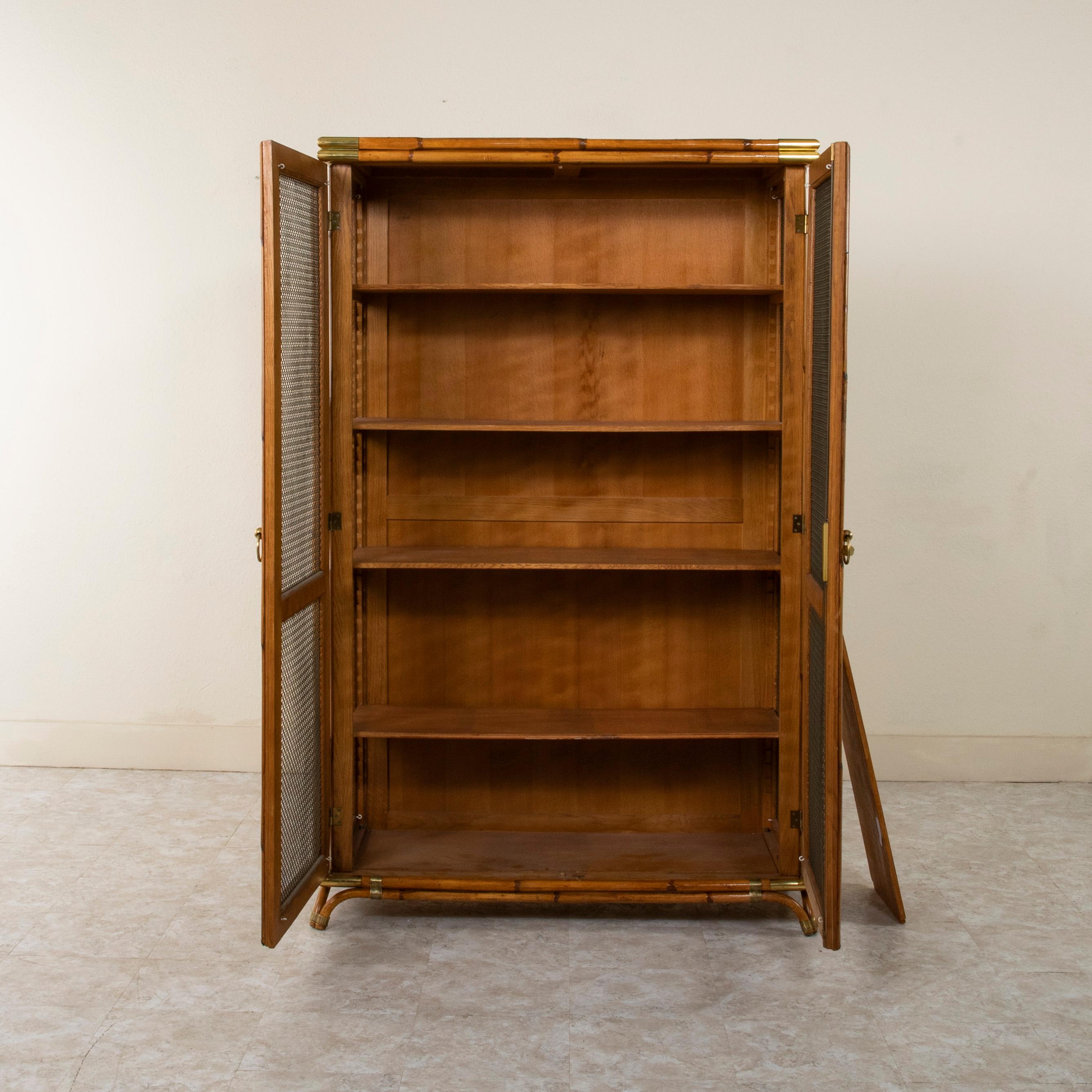 Mid-20th Century French Maison Jansen Bamboo Vitrine, Bookcase, Bibliotheque 6