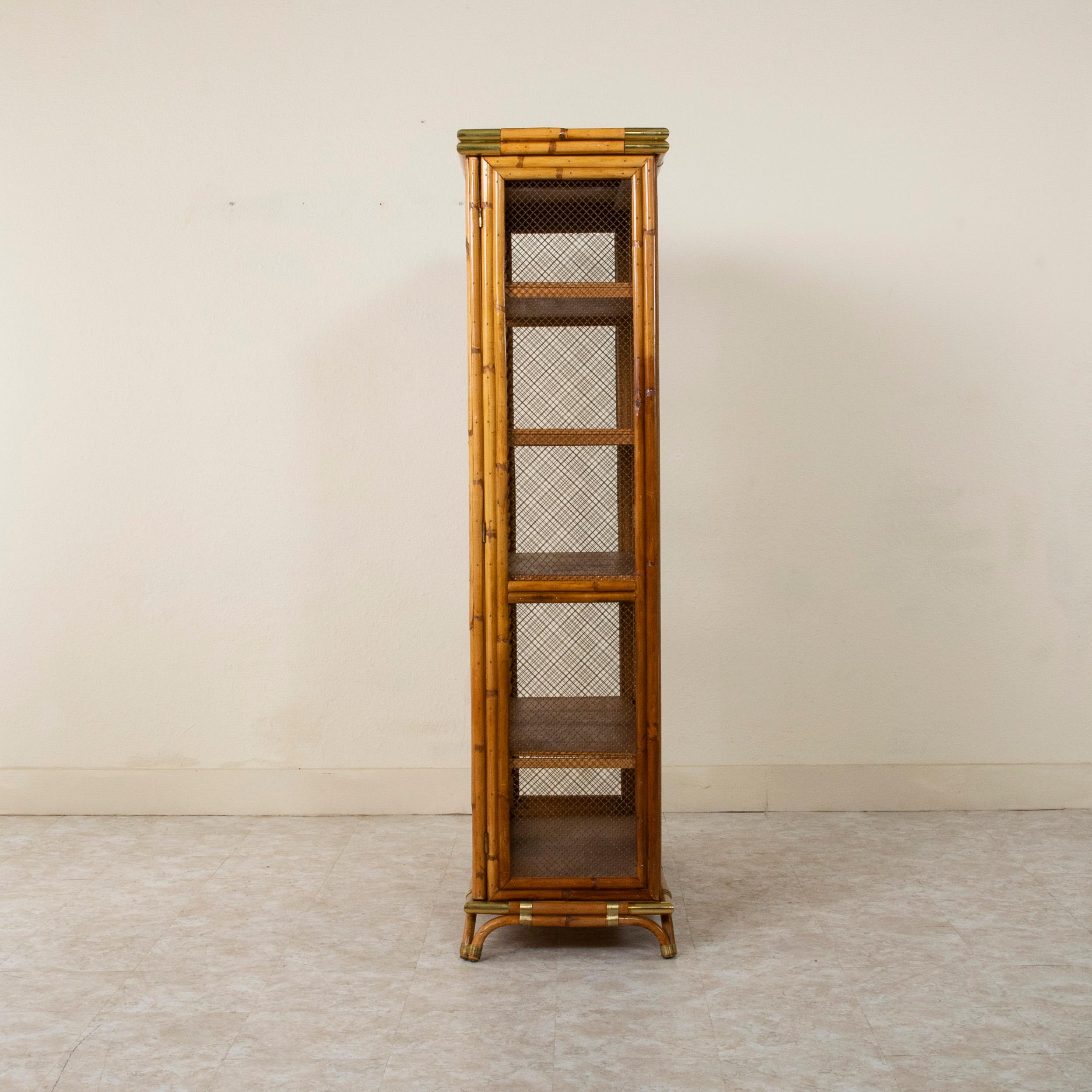 Mid-Century Modern Mid-20th Century French Maison Jansen Bamboo Vitrine, Bookcase, Bibliotheque