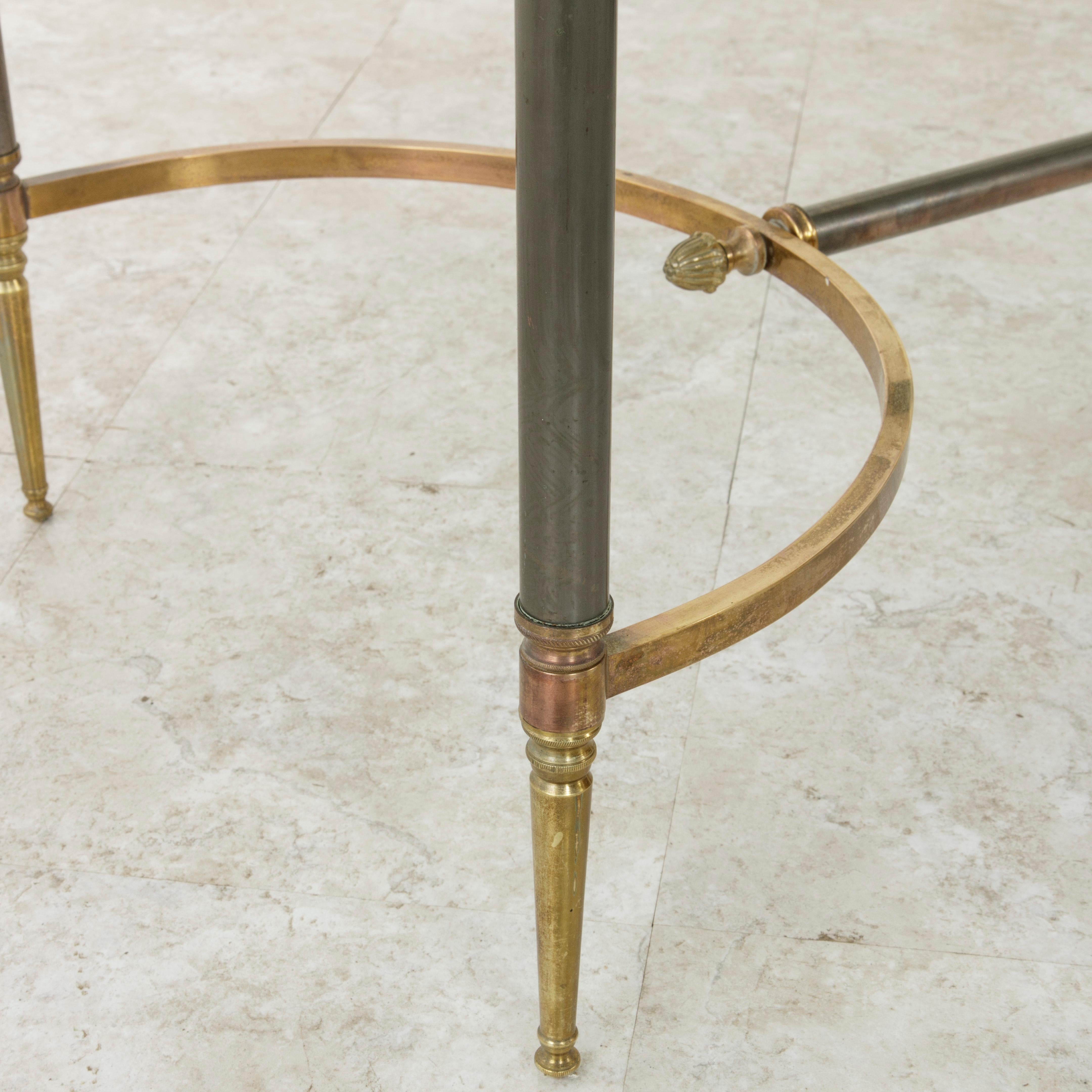Mid-20th Century French Maison Jansen Brass and Iron Coffee Table with Glass Top 7