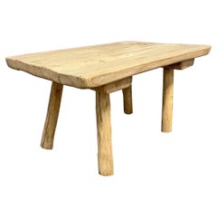 Vintage Mid-20th Century French Modernist Pine Low Table