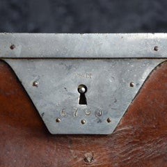 Mid-20th Century French Money Couriers Leather and Brass Carrying Bag